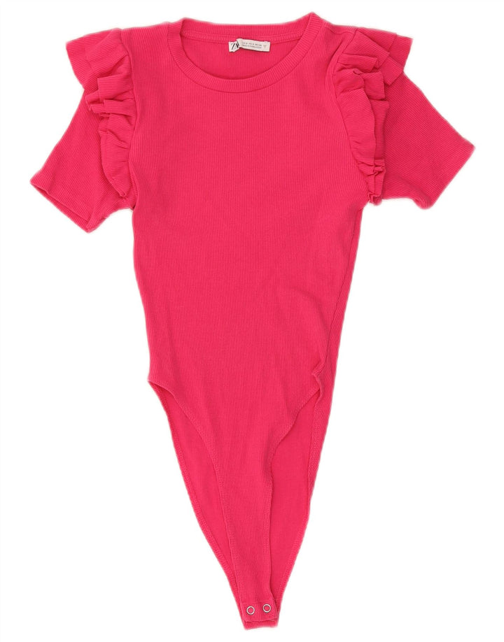Zara Γυναικείο κορμάκι UK 10 Small Pink Βαμβακερό