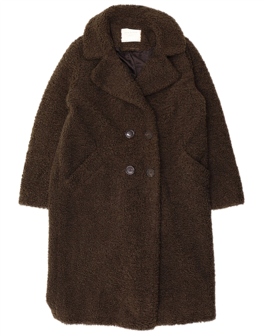Γυναικείο παλτό Zara Teddy Bear UK 16 Large Khaki