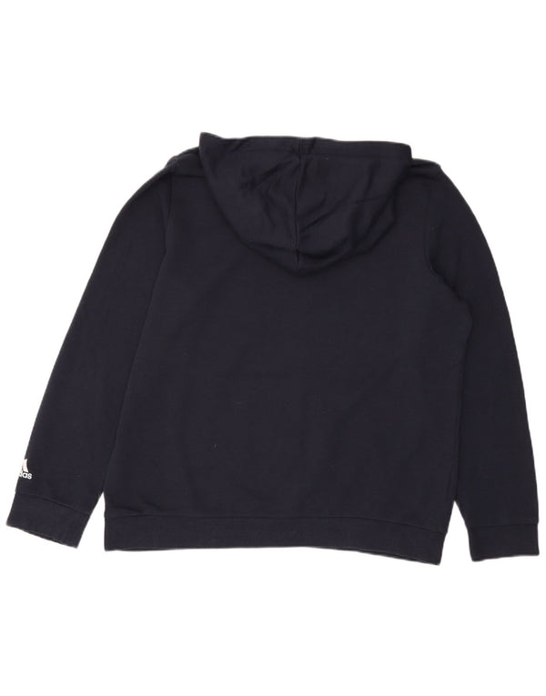 Adidas Γυναικείο γραφικό φούτερ με κουκούλα UK 20/22 XL Navy Blue Cotton