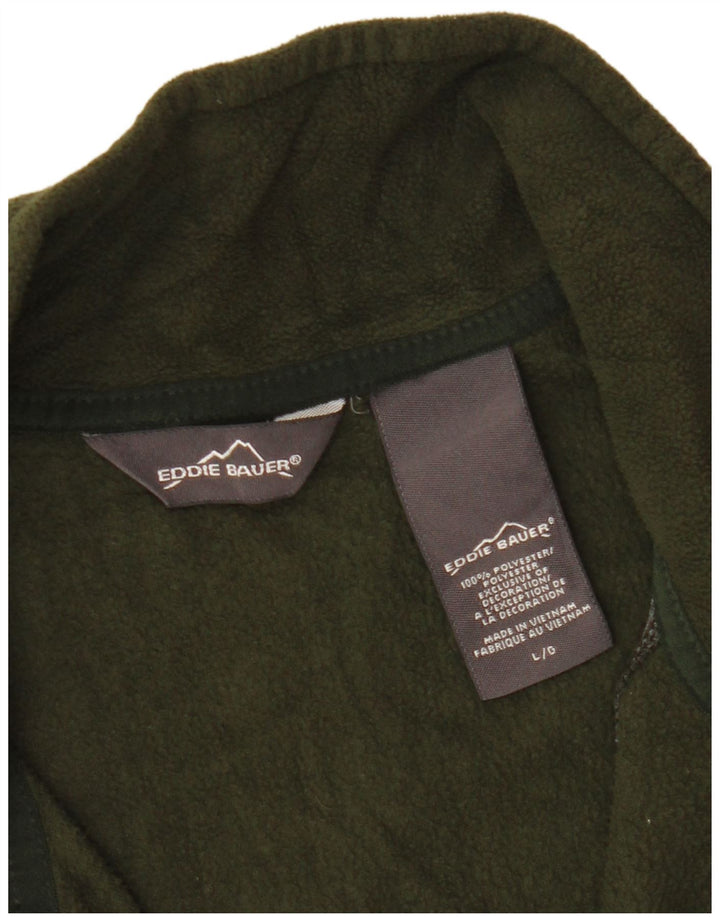 Eddie Bauer Ανδρικό φερμουάρ Fleece Jumper Μεγάλος Πράσινος Πολυεστέρας