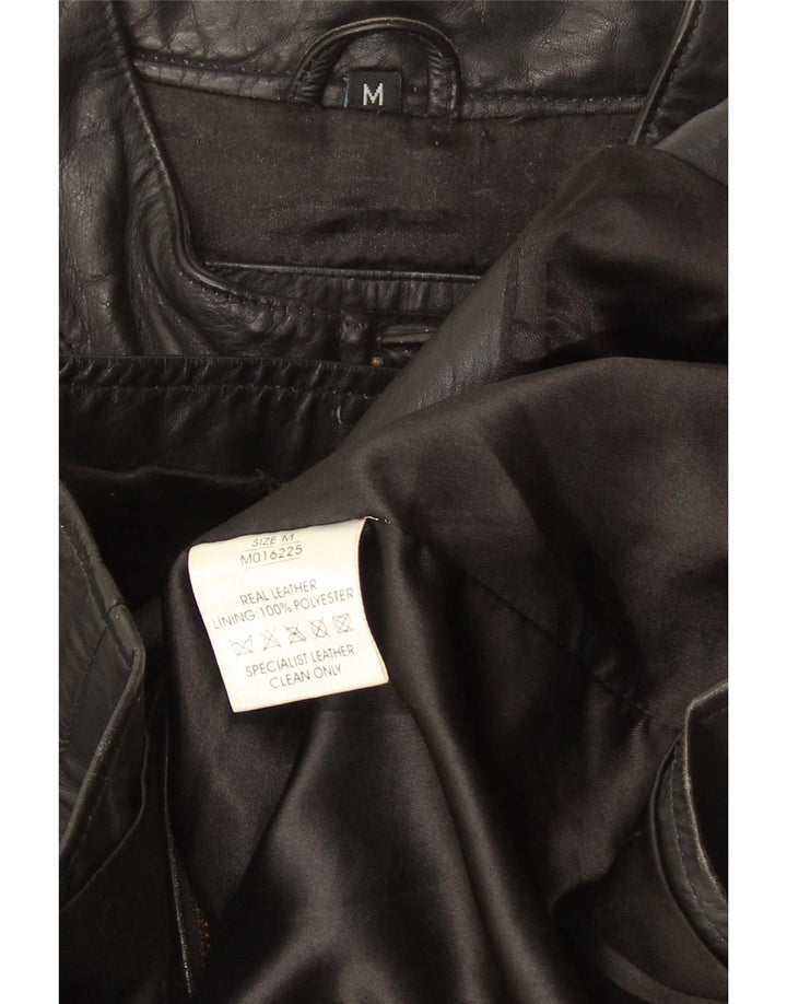 Lee Cooper Ανδρικό Δερμάτινο Μπουφάν UK 38 Medium Μαύρο ριγέ