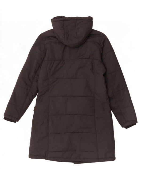 Jack Wolfskin Γυναικείο παλτό με κουκούλα UK 16 μεγάλο μαύρο πολυεστέρα