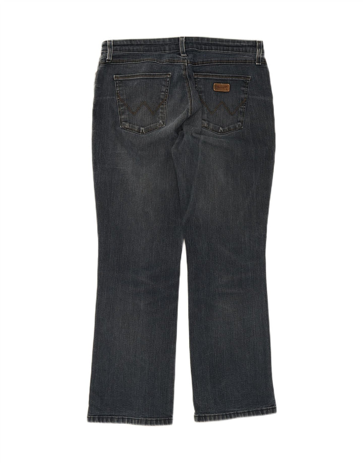WRANGLER Womens Curvy Bootcut Jeans W33 L30 Blue Cotton