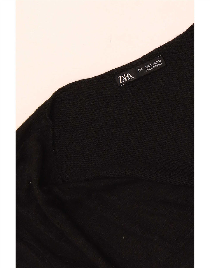 Zara Γυναικείο τοπ Μακρύ μακρυμάνικο UK 14 Large Μαύρο