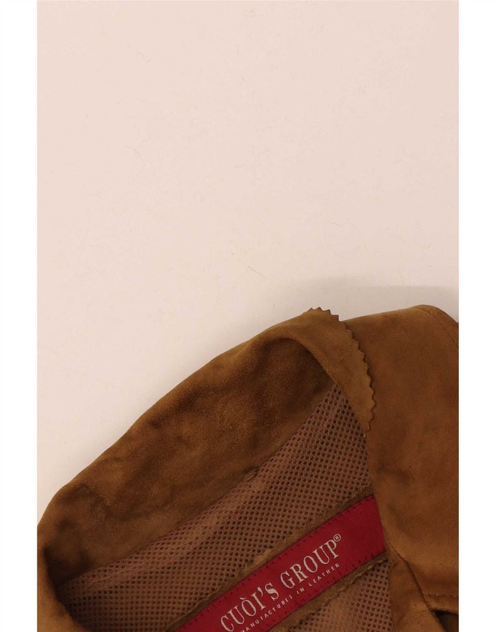 Vintage γυναικείο σουέτ πανωφόρι UK 16 Large Beige