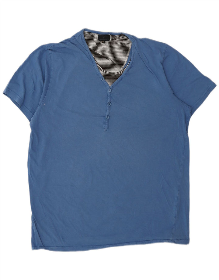 Jack & Jones Ανδρικό T-Shirt Top 2XL Μπλε βαμβακερό
