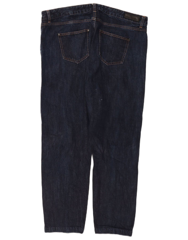 Marks & Spencer Γυναικεία Tapered Jeans UK 18 XL W38 L28 Navy Blue Cotton