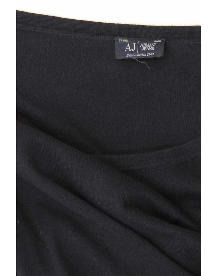 Armani Jeans Γυναικείο τοπ μακρυμάνικο UK 12 Medium Navy Blue