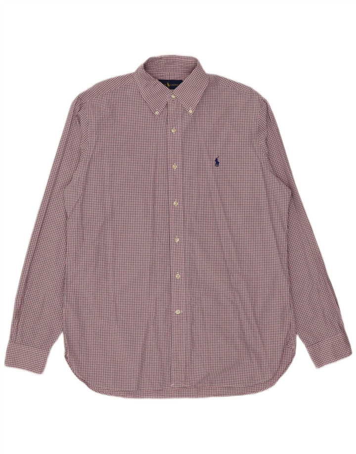 Ανδρικό πουκάμισο Ralph Lauren Μέγεθος 15 1/2 Medium Pink Check Cotton