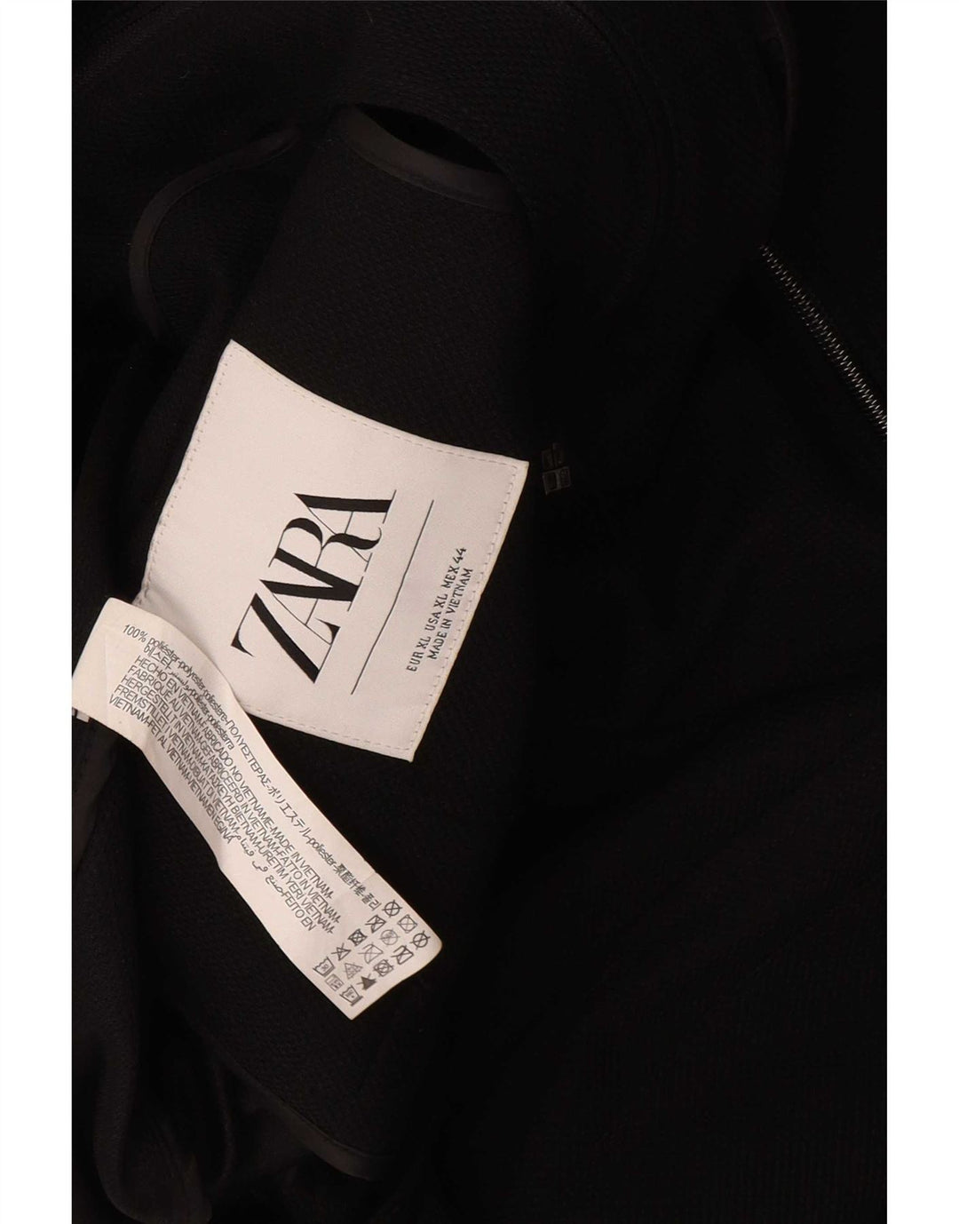 Zara Mens Utility Jacket UK 42 XL Μαύρο Πολυεστέρας
