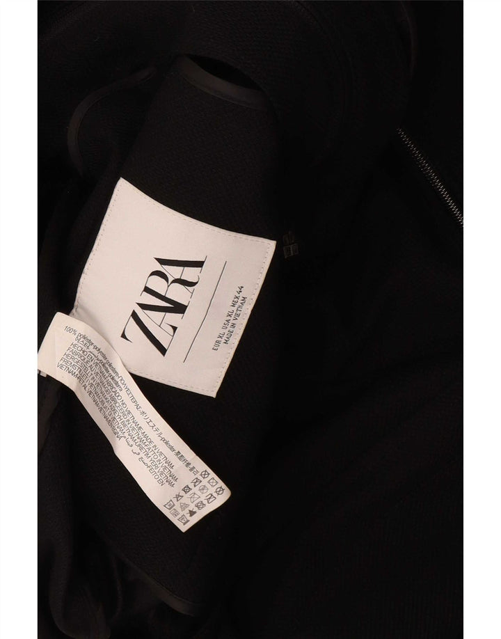 Zara Mens Utility Jacket UK 42 XL Μαύρο Πολυεστέρας