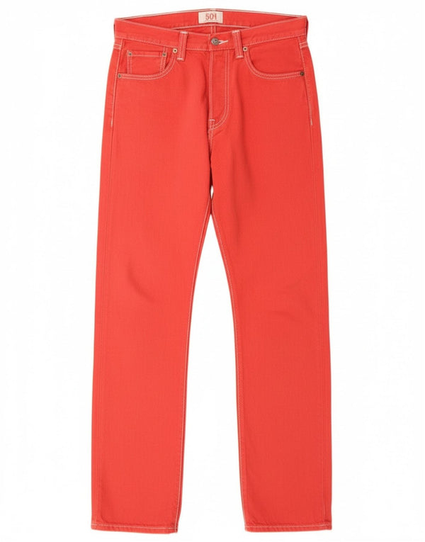 Levi's Womens 501 Straight Jeans W29 L32 Red Cotton