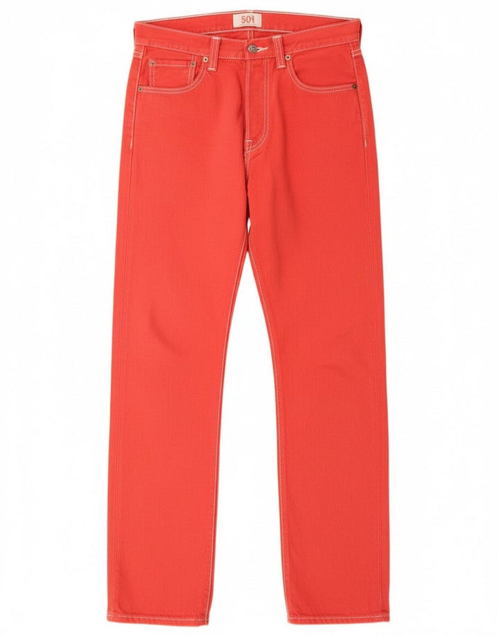 Levi's Womens 501 Straight Jeans W29 L32 Red Cotton