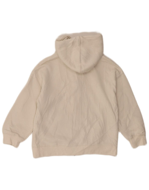 Zara Girls Zip Hoodie πουλόβερ 6-7 ετών από λευκό βαμβακερό
