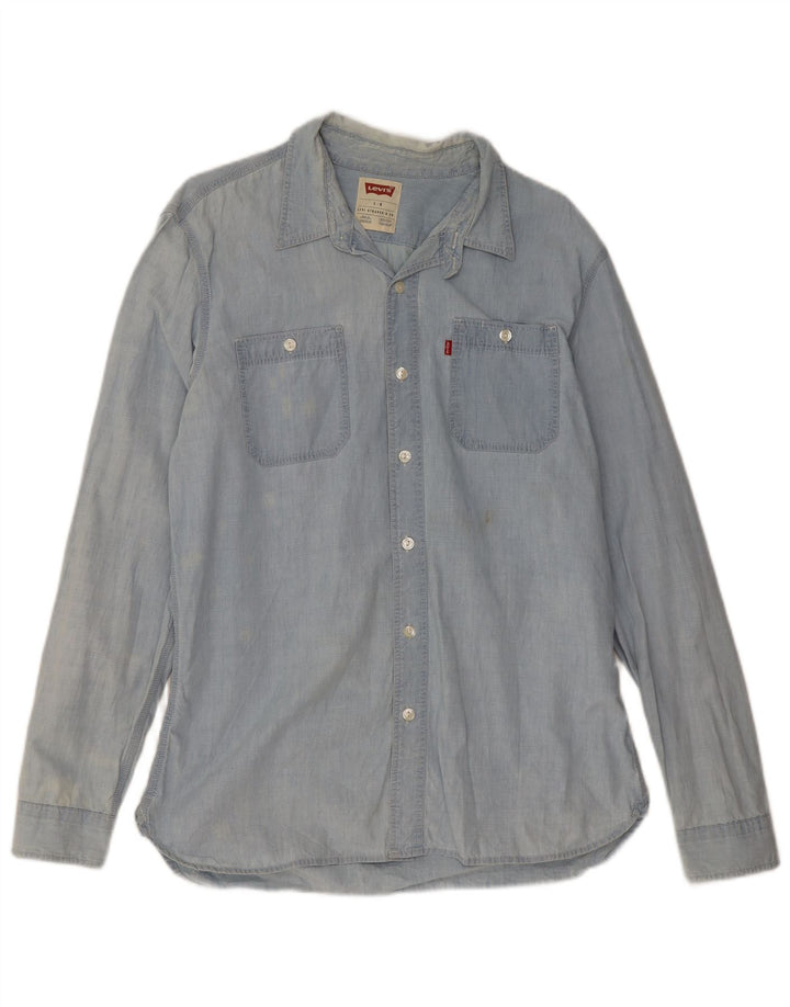 Ανδρικό τζιν πουκάμισο Levi's μεγάλο μπλε βαμβακερό