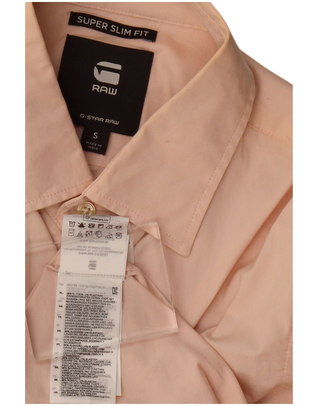 G-STAR Mens Extra Slim Fit Shirt Small Pink Cotton