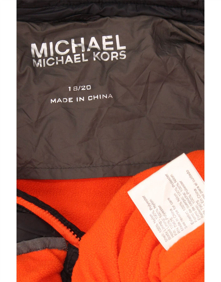 MICHAEL KORS Μπουφάν με κουκούλα για αγόρια με επένδυση 15-16 ετών Γκρι νάιλον