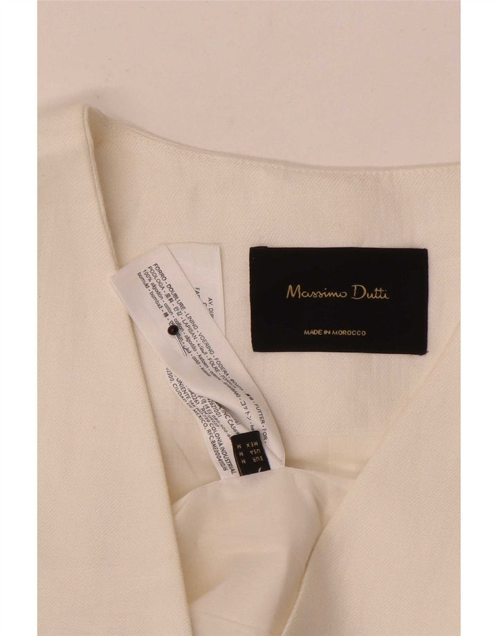 Massimo Dutti Γυναικείο Γιλέκο UK 12 Μεσαίο Λευκό Βαμβακερό