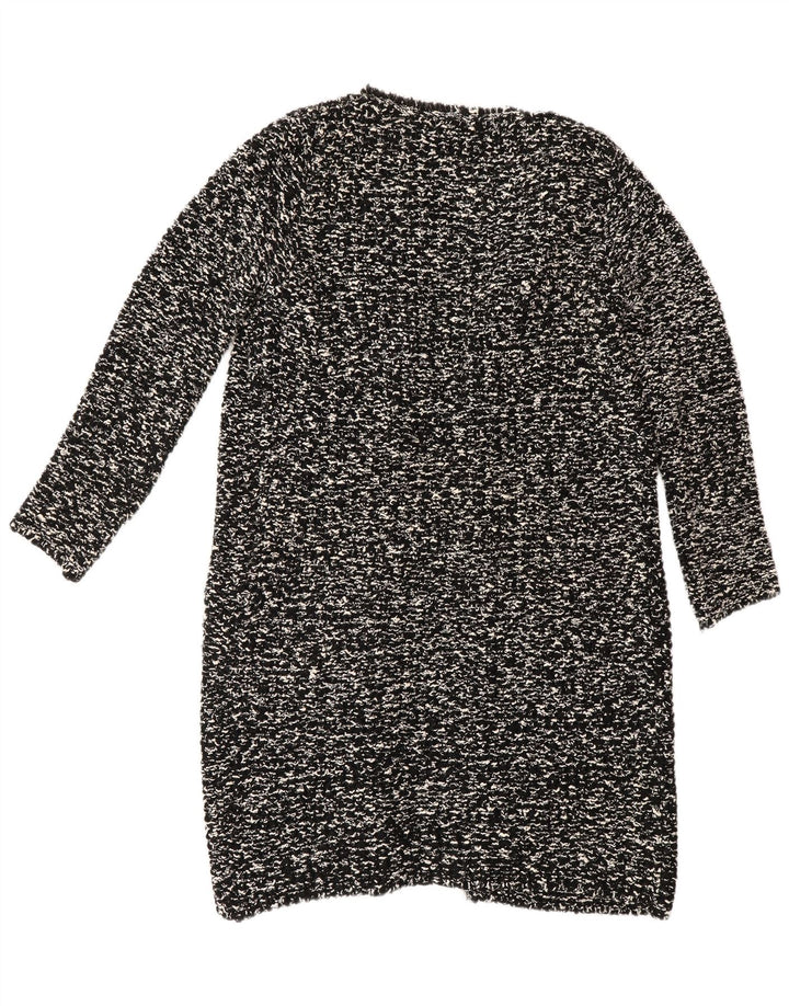 Zara Γυναικεία Ζακέτα Longline UK 14 Medium Black Flecked