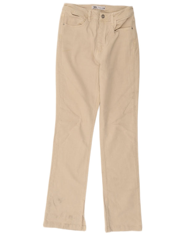 Zara Γυναικείο Straight Jeans EU 38 Small W28 L31 Beige
