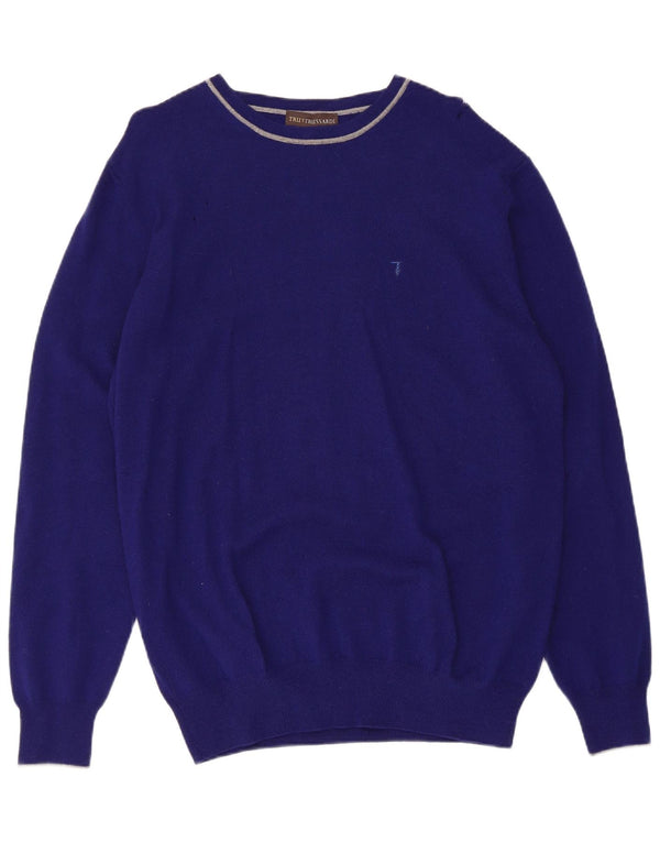 Ανδρικό πουλόβερ Trussardi Boat Neck Jumper XL Navy Blue Cashmere