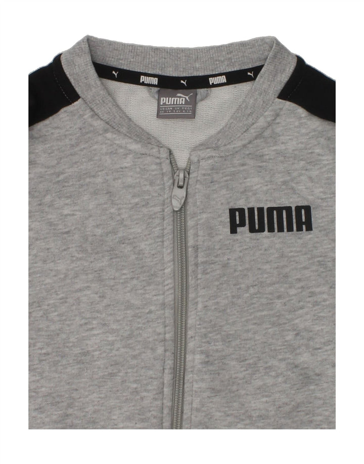 PUMA Boys Graphic Tracksuit Top Jacket 5-6 Years Grey Colourblock Cotton Vintage Puma and Second-Hand Puma from Messina Hembry 
