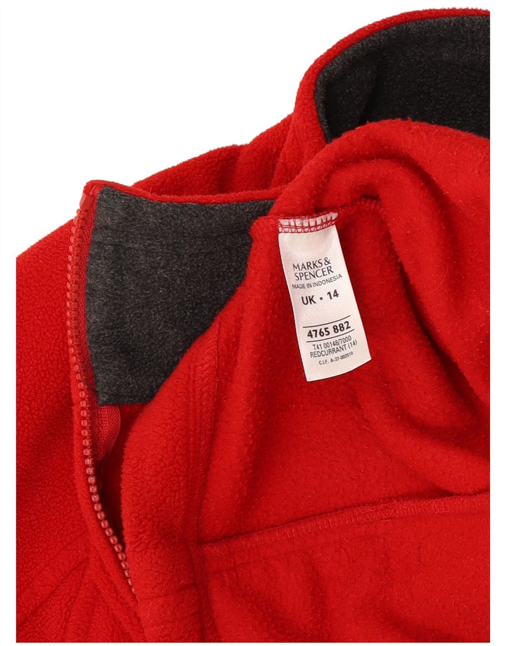 Marks & Spencer Γυναικείο Fleece Jacket UK 14 Large Red Polyester