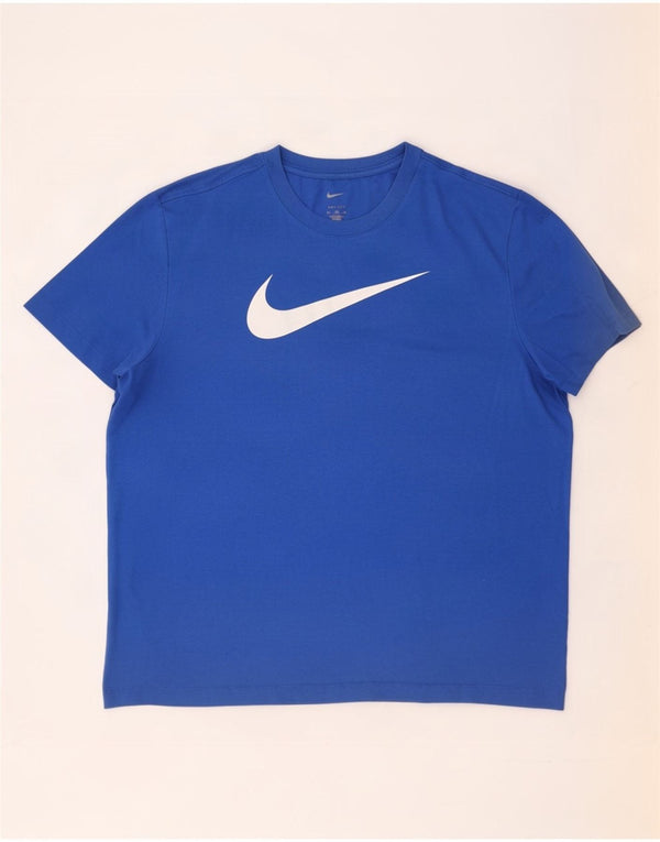 Ανδρικό μπλουζάκι Nike γραφικό Dri Fit τοπ 2XL μπλε πολυεστέρα
