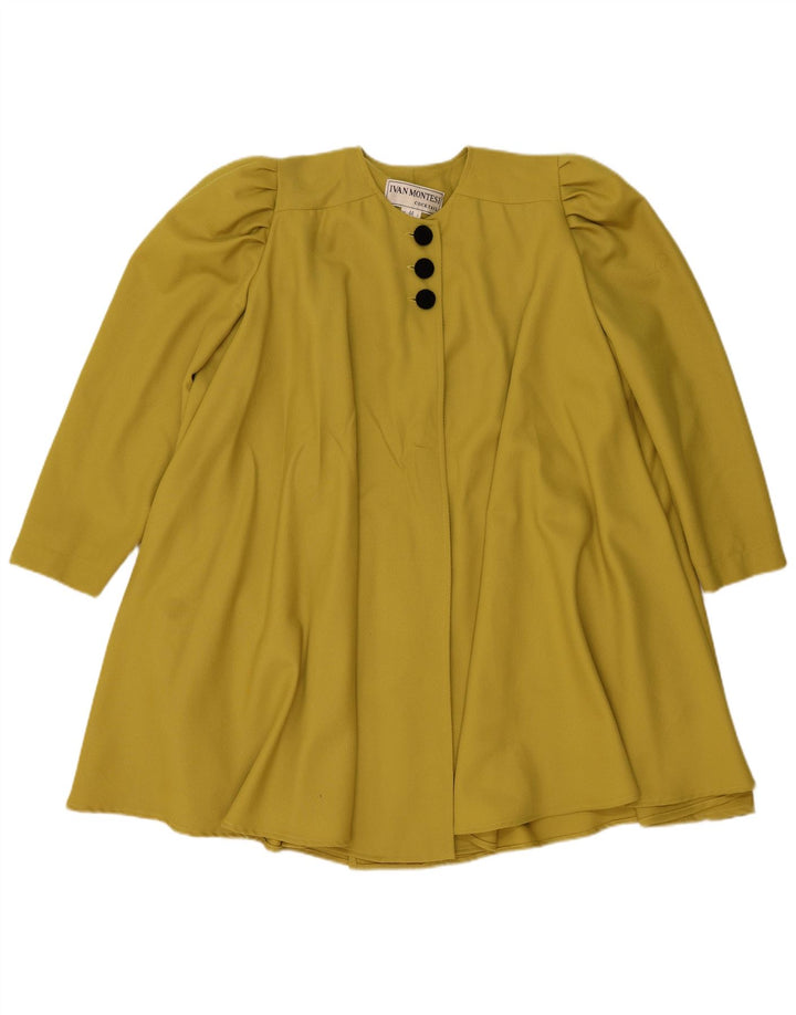 Vintage Γυναικείο Oversized Πανωφόρι IT 44 Medium Yellow Wool