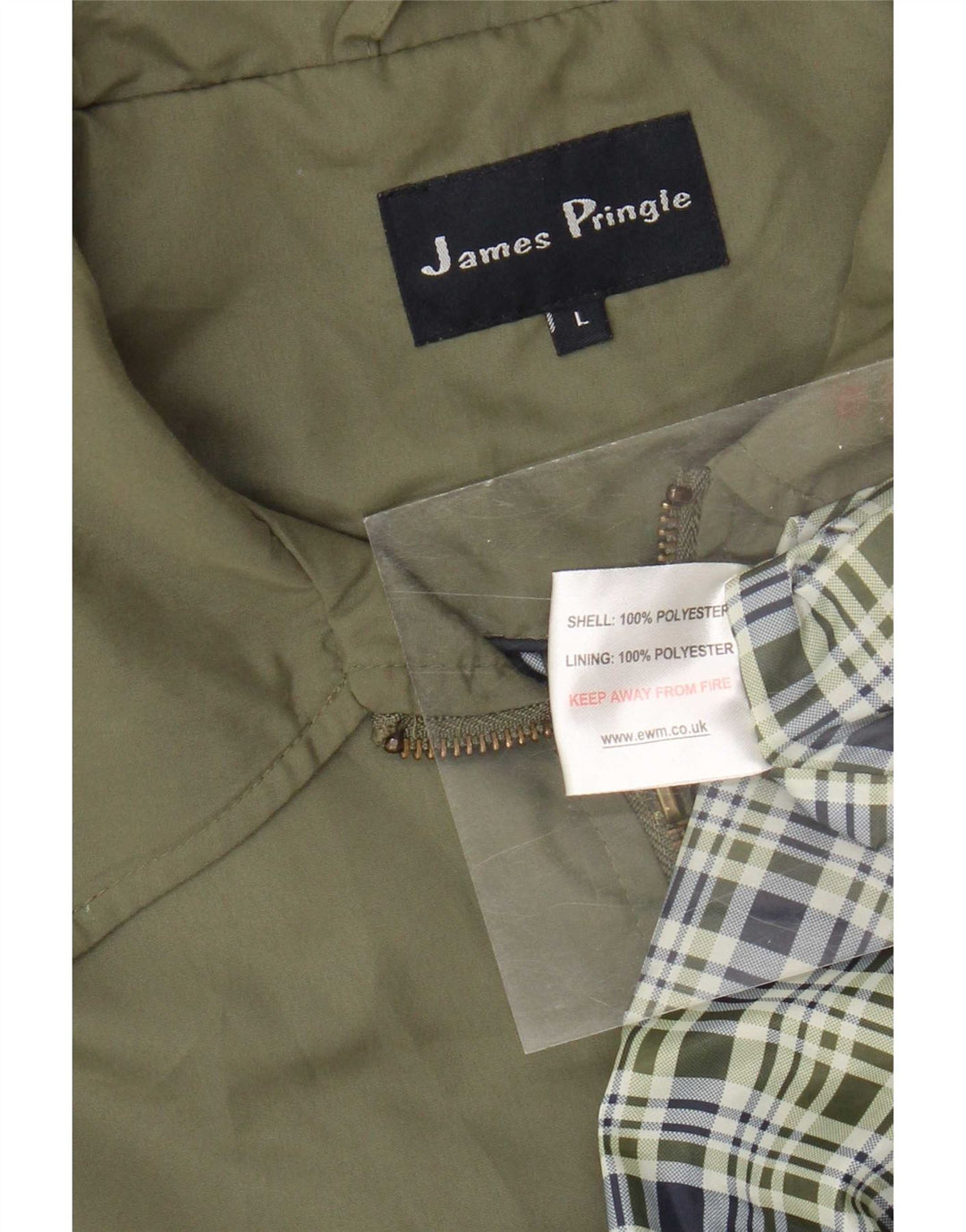 James Pringle Mens Bomber Jacket UK 40 Large Khaki Polyester