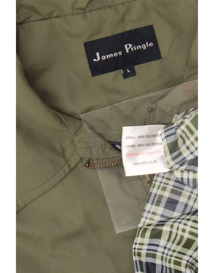 James Pringle Mens Bomber Jacket UK 40 Large Khaki Polyester