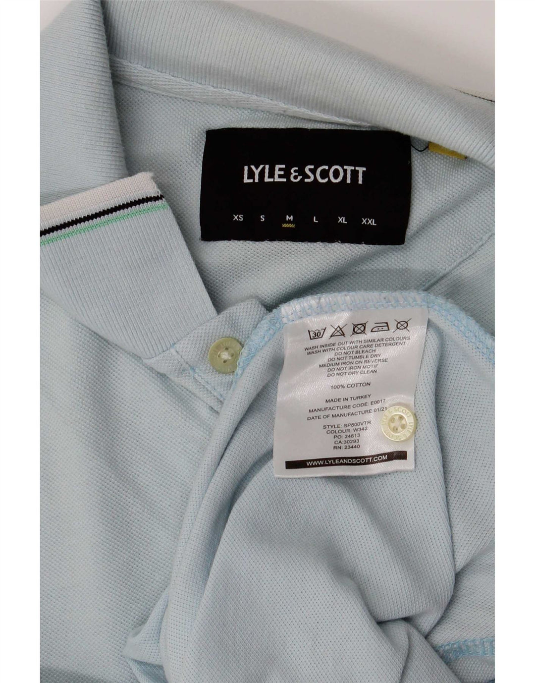 Ανδρικό πουκάμισο πόλο Lyle & Scott, Βαμβακερό μεσαίο μπλε ριγέ
