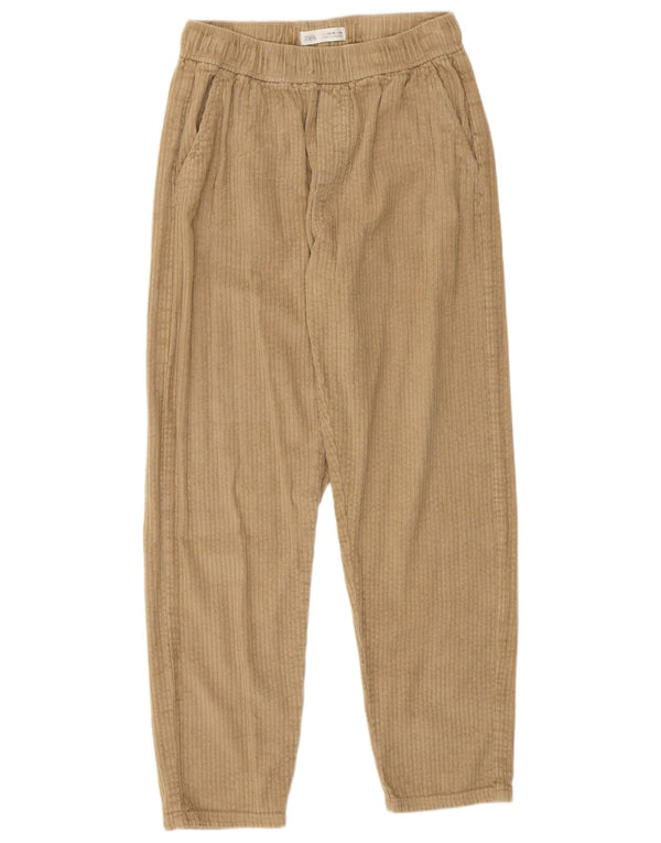 Zara Girls Loose Fit Κοτλέ παντελόνι 13-14 ετών W26 L28 Μπεζ βαμβακερό