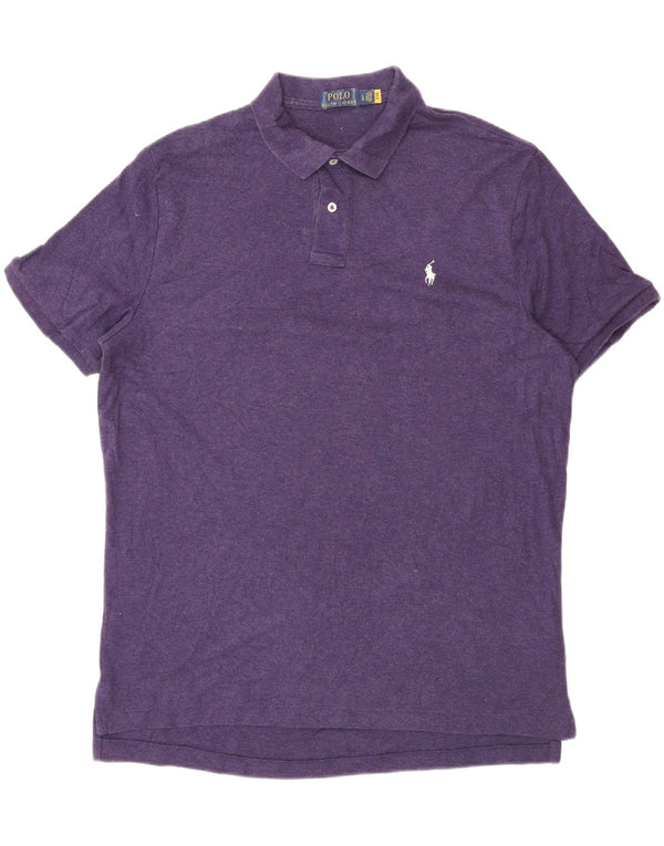 Polo Ralph Lauren Ανδρικό πουκάμισο Polo μεγάλο μωβ βαμβακερό