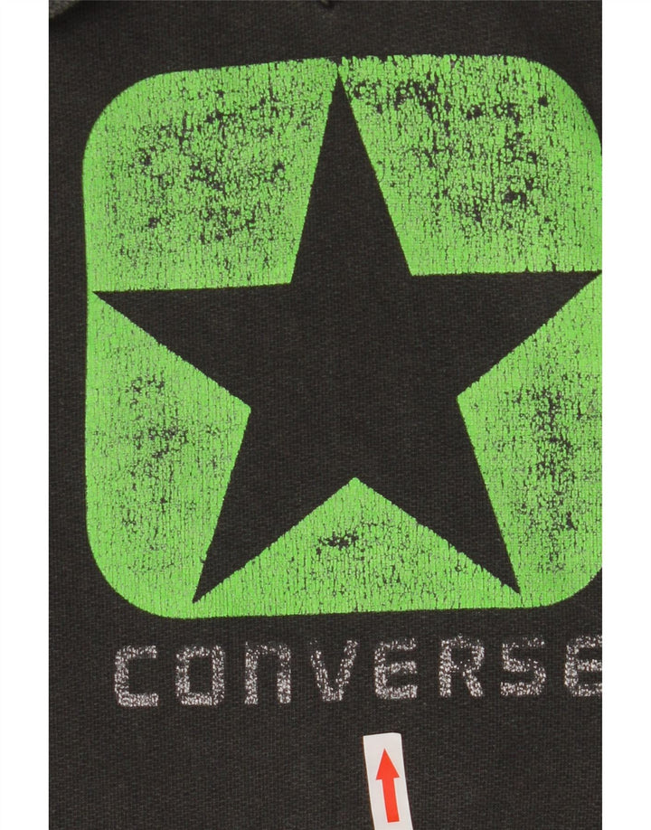 Ανδρικό γραφικό κουκούλα Converse, μεσαίο γκρι βαμβακερό