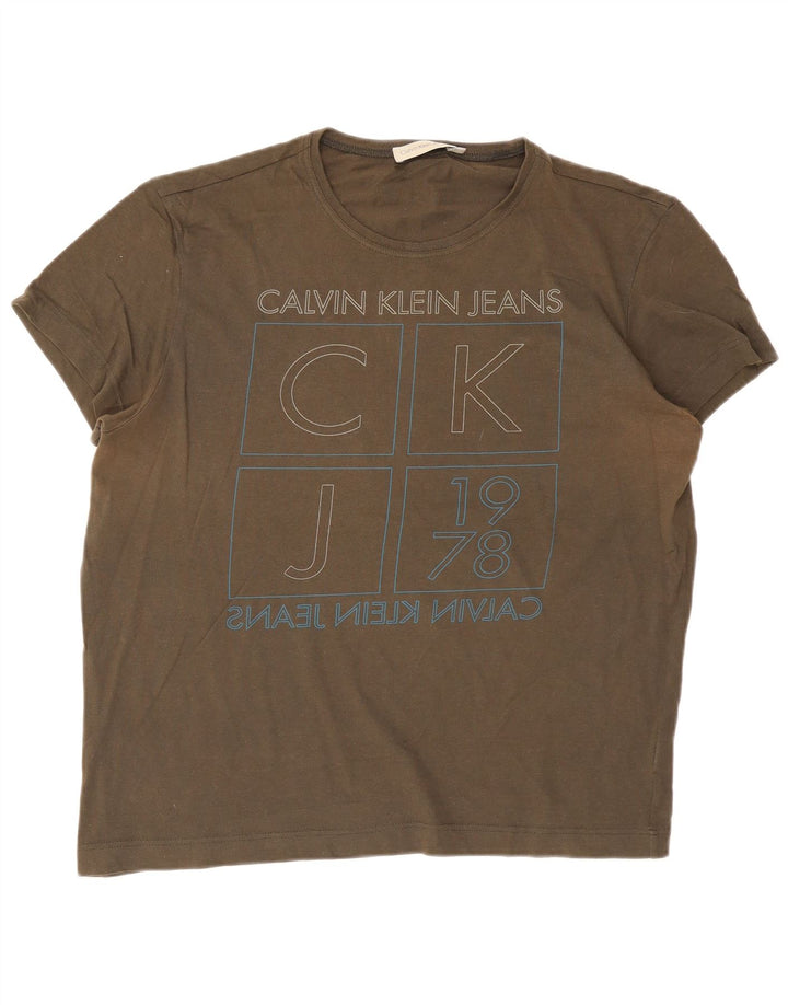 Calvin Klein Ανδρικό γραφικό T-Shirt Top 2XL Khaki