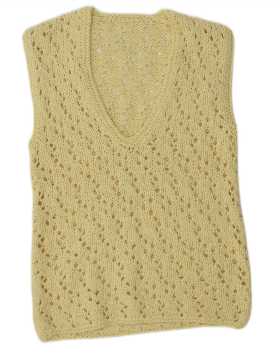 Vintage γυναικείο γιλέκο Tank Top UK 12 Medium Yellow