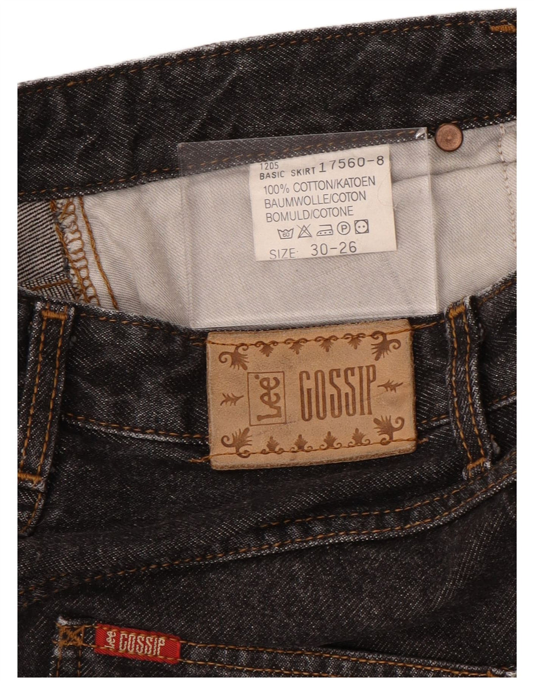 Γυναικεία Τζιν Φούστα LEE W26 L24 Μαύρη Βαμβακερή