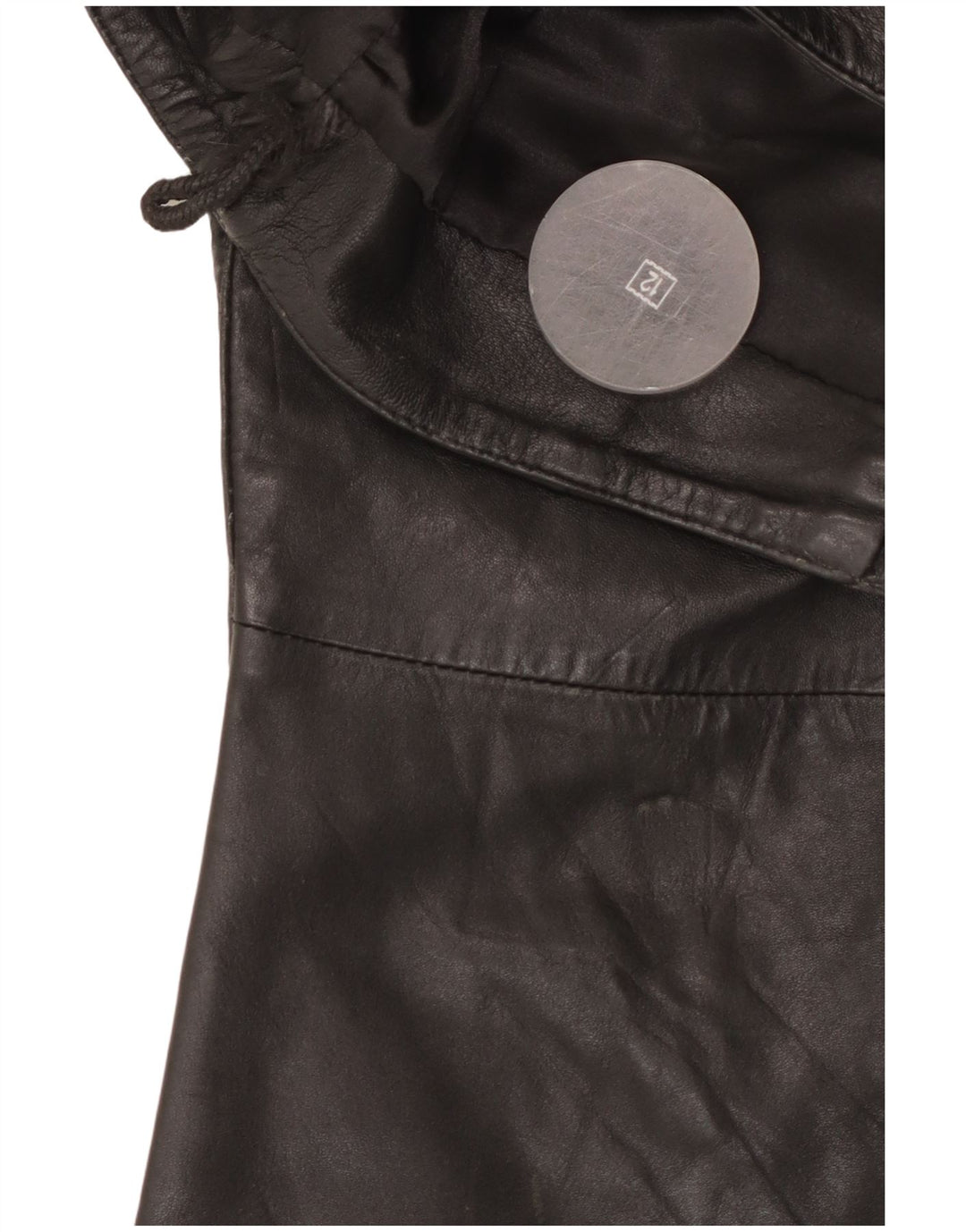 Δερμάτινο παντελόνι VINTAGE Γυναικείο Bootcut UK 12 Medium W30 L32 Μαύρο