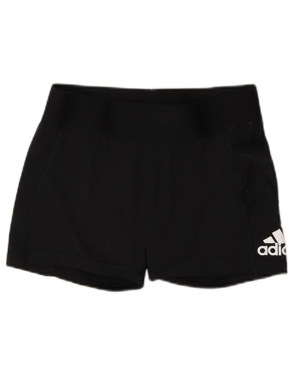 Γυναικείο γραφικό αθλητικό σορτς Adidas UK 12 μεσαίο μαύρο πολυεστέρα