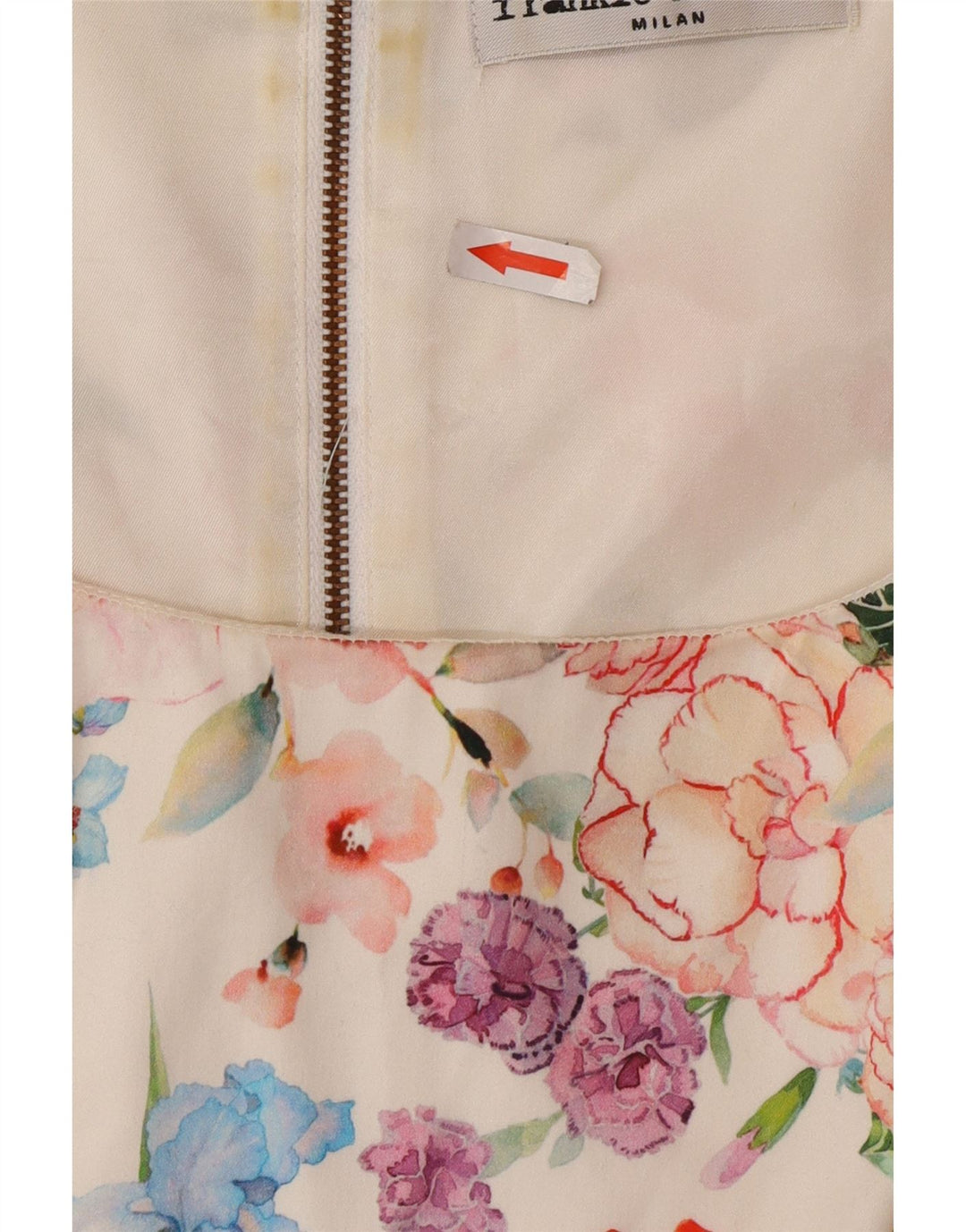 Frankie Morello Γυναικείο Αμάνικο Φόρεμα IT 42 Λευκό φλοράλ