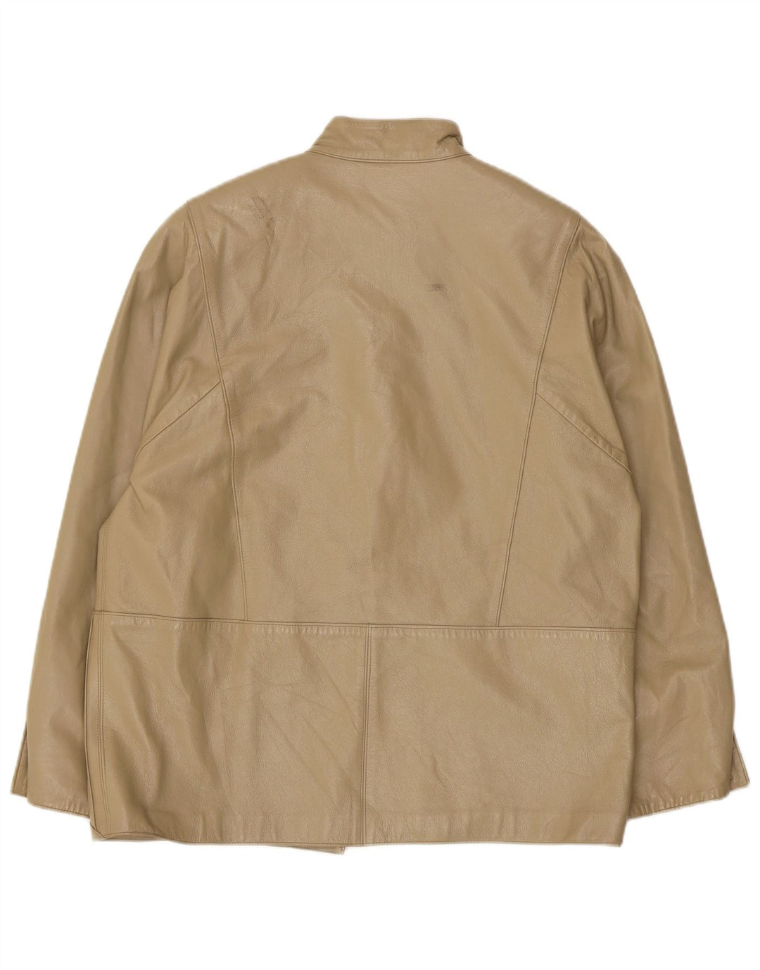 Vintage Γυναικείο Δερμάτινο Μπουφάν IT 46 Large Beige Leather