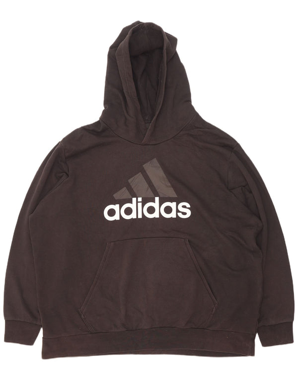 Ανδρικό γραφικό κουκούλα Adidas 3XL, μαύρο βαμβακερό