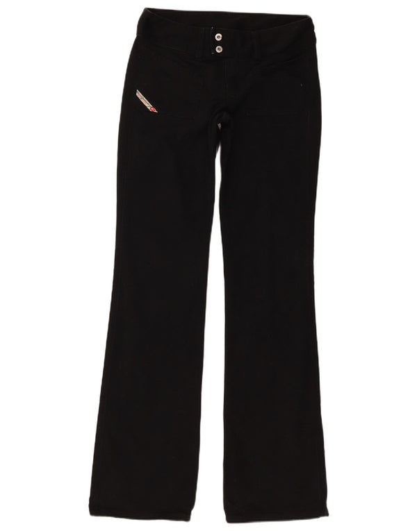 Diesel Womens Bootcut Casual Trousers W25 L32 Black Cotton