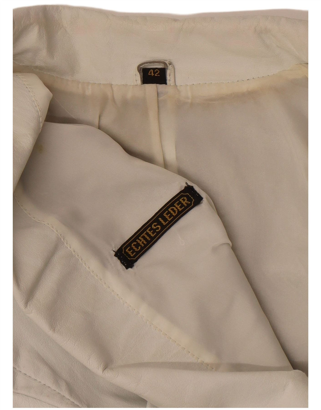 Vintage Γυναικείο Military Δερμάτινο Μπουφάν EU 42 Large White Leather