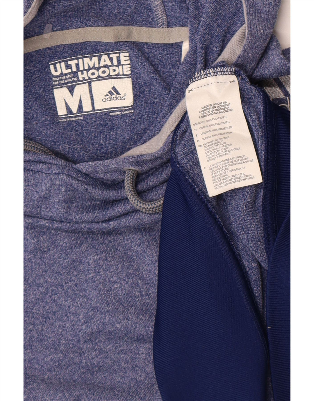 Adidas Γυναικείο Hoodie Jumper UK 14 Medium Blue Flecked Polyester