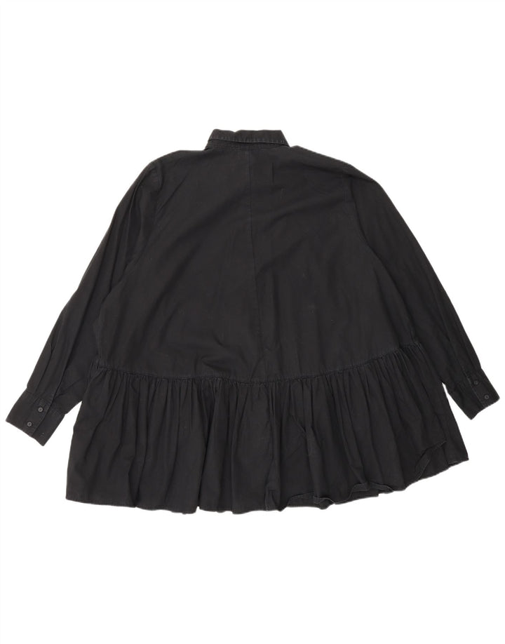 Zara Γυναικείο πουκάμισο Oversized Μπλούζα UK 10 Small Black Βαμβακερό