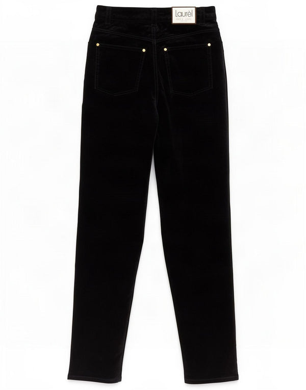 Laurel Womens Slim Casual Trousers IT 38 XS W28 L30 Black Cotton