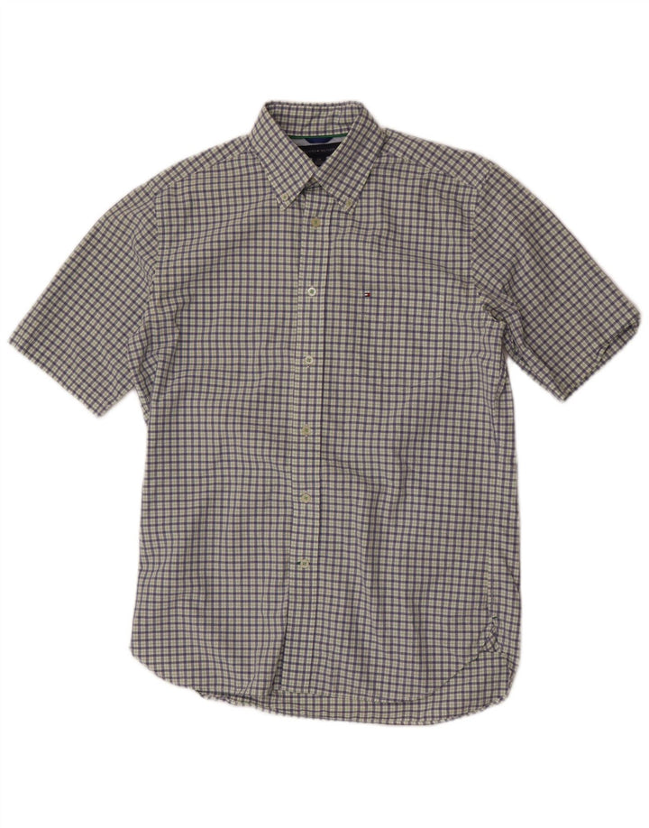 Tommy Hilfiger Ανδρικό κοντομάνικο πουκάμισο Small Blue Check Cotton
