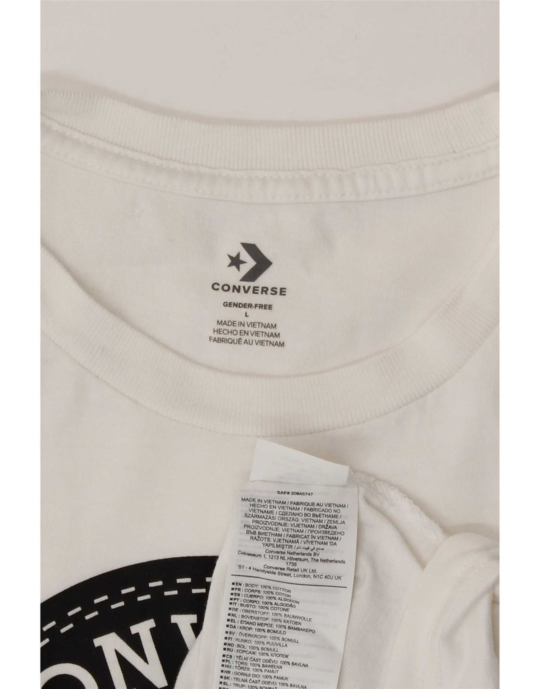 Ανδρικό μπλουζάκι Converse Graphic T-Shirt Top μεγάλο λευκό βαμβακερό